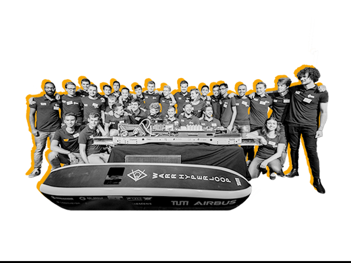 WARR Hyperloop 2 team in front of their pod