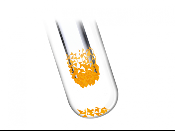 Sublimated ferrocene on a cold finger